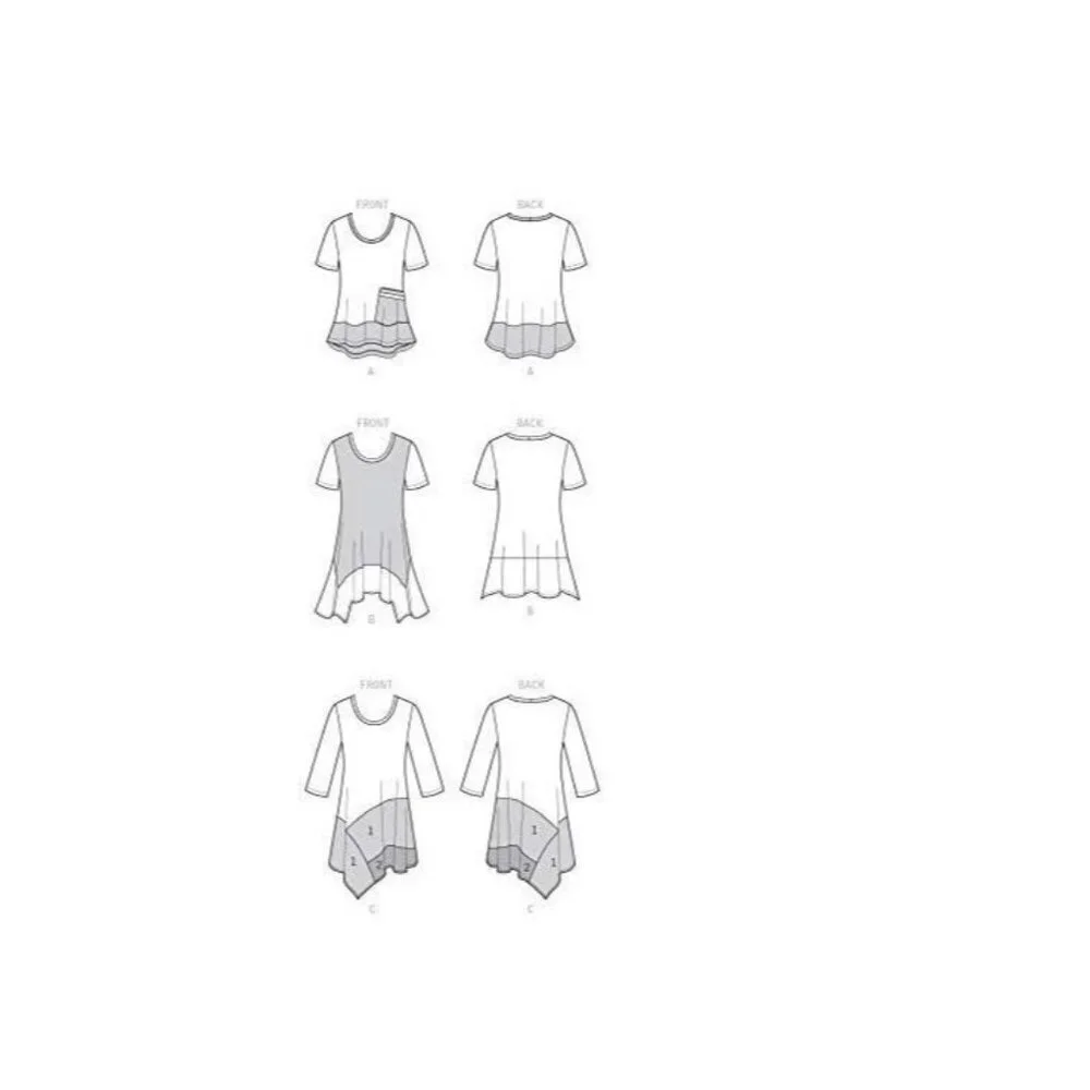 McCalls‎ Sewing Pattern 7413 Top Tunic Regular Plus Size Womens 8-16